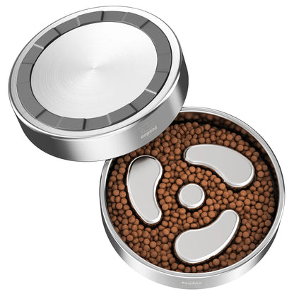 304 Stainless Steel Slow-Feeder Dog Bowl with Non-Slip Base