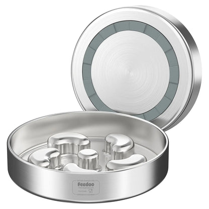 304 Stainless Steel Slow-Feeder Dog Bowl with Non-Slip Base