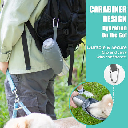 27 oz Stainless Steel Dog Water Bottle with Built-In Bowl
