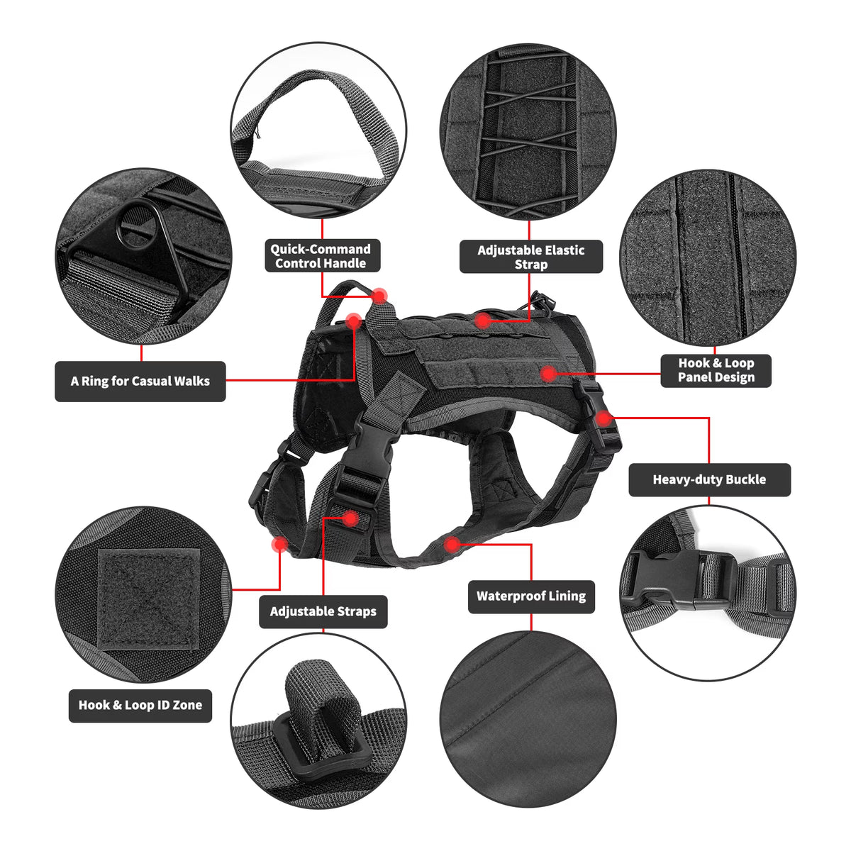 No-Pull Heavy-Duty Dog Harness with Handle for Large Active Dogs